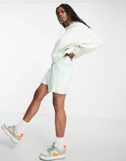 Nike Mini Swoosh Jersey Shorts In Mint Green Tie Dye For Women Light Green
