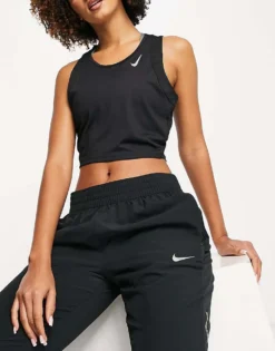 Nike Running Race Day Dri-FIT Crop Top In Black For Women -Nike Fashion Sales 202337748 3