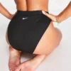 Nike Swimming Essentials High Waist Bikini Bottoms In Black For Women