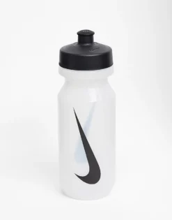 Nike Training Big Mouth 2.0 625ml Water Bottle In Clear With Black Swoosh For Unisex White