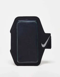 Nike Running Plus Lean Phone Arm Band In Black For Unisex