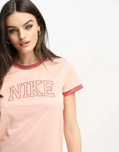 Nike Running Swoosh Run Dri-FIT Collegiate Logo T-shirt In Pink For Women