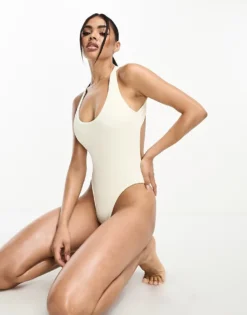 Nike Swimming Elevated Essentials Ribbed Crossback Swimsuit In White For Women -Nike Fashion Sales 204376667 1 white 1