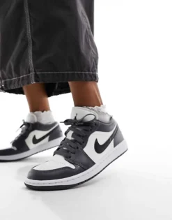 Air Jordan 1 Low Womens Trainers In Off White And Dark Grey - WHITE For Women