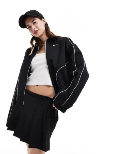Nike Woven Track Jacket In Black For Women