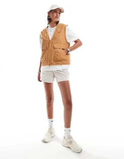 Nike Woven Cargo Vest In Brown For Women