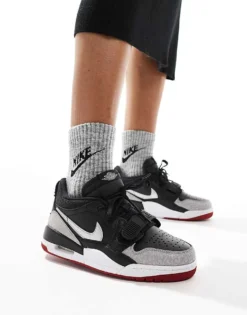 Air Jordan Legacy 312 Trainers In Black And Silver For Women