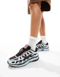 Nike P-6000 Trainers Unisex In Light Blue And Burgundy For Unisex