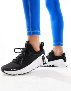 Nike Training Free Metcon 6 Trainers In Black And White For Women
